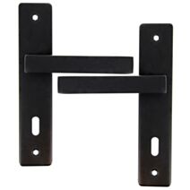 2 poignées de porte Nodja entraxe 195 condamnation alu finition inox - INVENTIV