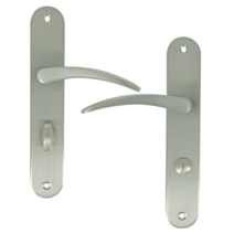 2 poignées de porte Romy entraxe 195 conda alu/acier nickel mat - INVENTIV