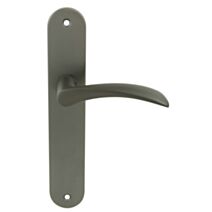 2 poignées de porte Romy entraxe 195 sans trou alu/acier gris foncé - INVENTIV