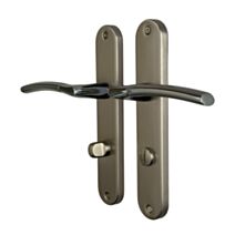 Poignée de porte Amel entraxe 195 condamnation nickel/nickel mat alu  - INVENTIV