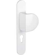 Poignée de porte extérieure palière Coline entraxe 195 blanc alu  - INVENTIV