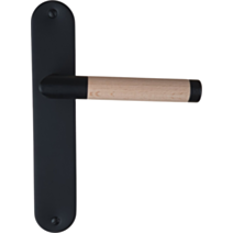 Poignée de porte Ruby entraxe 195 bec de cane noir bois  - INVENTIV