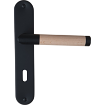 Poignée de porte Ruby entraxe 195 clé noir bois  - INVENTIV