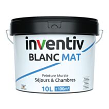 Peinture Murale Séjours et Chambres Blanc Mat 10L - INVENTIV