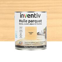 Huile parquet biosourcée incolore mat 2,5L - INVENTIV