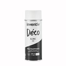 Peinture aérosol Multisupports ultra-couvrant blanc mat 400ml - INVENTIV