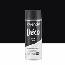 Peinture aérosol Multisupports ultra-couvrant noir satin 400ml - INVENTIV