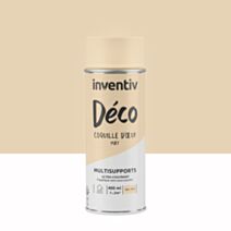 Peinture aérosol Multisupports ultra-couvrant coquille d'oeuf mat 400ml - INVENTIV