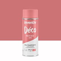 Peinture aérosol Multisupports ultra-couvrant vieux rose satin 400ml - INVENTIV