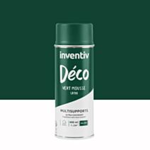 Peinture aérosol Multisupports ultra-couvrant vert mousse satin 400ml - INVENTIV