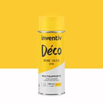 Peinture aérosol Multisupports ultra-couvrant jaune soleil satin 400ml - INVENTIV