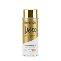 Peinture aérosol Multisupports effet chrome or 400ml - INVENTIV
