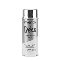 Peinture aérosol Multisupports effet chrome argent 400ml - INVENTIV