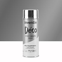 Peinture aérosol Multisupports effet chrome argent 400ml - INVENTIV