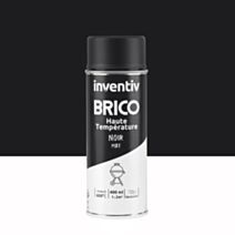 Peinture aérosol Haute Température noir mat 400ml - INVENTIV
