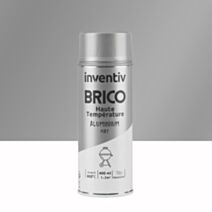 Peinture aérosol Haute Température aluminium mat 400ml - INVENTIV