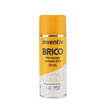 Peinture aérosol Marquage Temporaire jaune 400ml - INVENTIV