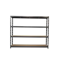 Étagère 4 plateaux Bois Métal Peinture époxy 185x200x50cm - INVENTIV
