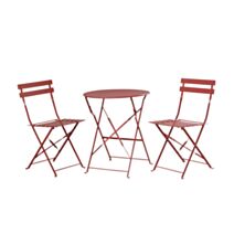 Salon de jardin set 3 pièces Peps terracotta - INVENTIV