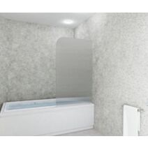Pare baignoire verre trempé 6mm 1 face easy clean 80,7x135,6cm effet ondulé transparent - INVENTIV
