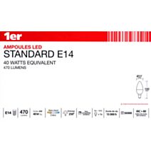 5 ampoules led flamme SMD E14 470lm 5W blanc chaud - 1ER