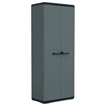Armoire haute résine PIU 166 x 68 x 39 cm gris/noir - 1ER