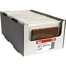 Patin feutre Cellulo marron 24x24x24mm - 1ER