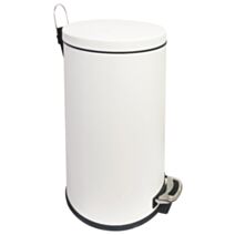 Poubelle cuisine à pédale Venus blanc mat 30L