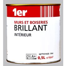 Peinture Murs et Boiseries Brillant Blanc 0,5L - 1ER