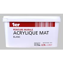 Peinture Murale Mat Blanc 2,5L - 1ER
