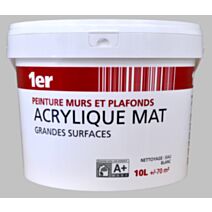 Peinture Murs et Plafonds Grandes Surfaces Blanc Mat 10L - 1ER