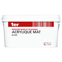 Peinture Murs et Plafonds Blanc Mat 5L - 1ER
