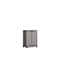 Armoire de rangement basse résine H93XL68XP39cm gris/noir - 1ER