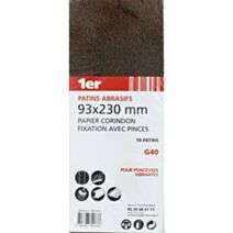 10 Patins Abrasifs Corindon GR40  93x230mm  - 1ER