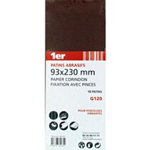 10 Patins Abrasifs Corindon GR120 93x230mm  - 1ER