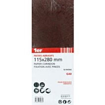 10 Patins Abrasifs Corindon GR40 115x280mm