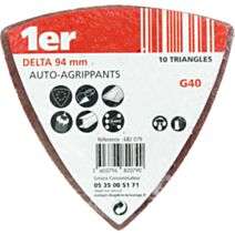 10 patins abrasifs Delta 95 auto agrippants grains 40 - 1ER