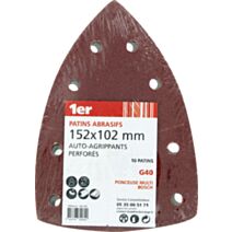 10 patins abrasifs autoagrippants Multi Bosch 152x102mm Grain 40 - 1ER