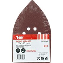 10 patins abrasifs autoagrippants Multi Black&Decker 175x105 Grain 40 - 1ER