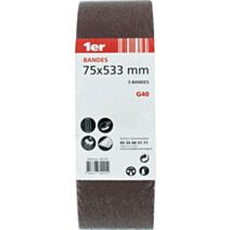 5 bandes sans fin abrasif 75x533mm grain 40 - 1ER