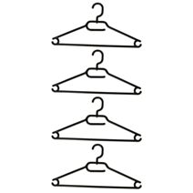 Lot de 4 cintres plastique noir