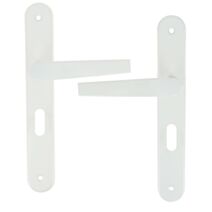 Poignée de porte trou clé Chloé aluminium blanc entraxe 195mm - 1ER