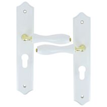 Poignées porte intérieure Romane blanc bois entraxe 195 cylindre - 1ER