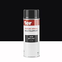 Peinture aérosol Multisupports noir brillant 400ml - 1ER