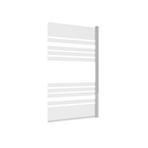 Pare baignoire 1 volet verre trempé 5mm 80x140cm lignes horizontales blanches et profilé chromé - 1ER
