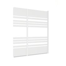 Pare baignoire 1 volet verre trempé 5mm 115x140cm lignes horizontales et profilé blanc - 1ER