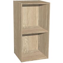Étagère modulable 2 cases L.33,7xH.68,8xP.34,9cm décor chêne – ALSAKAZ