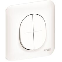 Double interrupteur ou Va-et-vient 10 ampères Ovalis complet 230 V - SCHNEIDER ELECTRIC