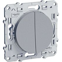 Double Va-et-vient Odace aluminium - SCHNEIDER ELECTRIC