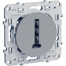 Prise téléphone Odace en "T" aluminium - SCHNEIDER ELECTRIC